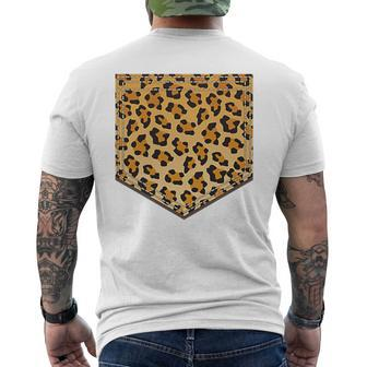 Leopard Print Pocket Cool Animal Lover Cheetah Men's T-shirt Back Print - Monsterry DE