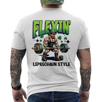Leprechaun Weight Lifter Irish Workout Gym Men's T-shirt Back Print | Mazezy