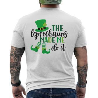 The Leprechauns Made Me Do It St Patrick's Day Boys Men Men's T-shirt Back Print | Seseable UK