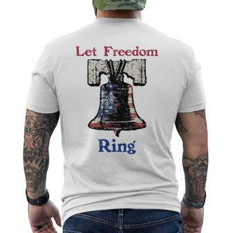 Let Freedom Ring American Flag Liberty Bell Men's T-shirt Back Print - Monsterry