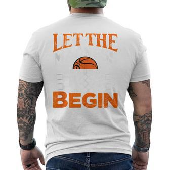 Let The Madness Begin College Madness Basketball Men's T-shirt Back Print - Seseable