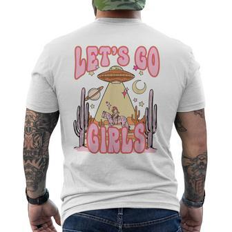 Let's Go Girls Western Space Desert Cowgirl Bachelorette Men's T-shirt Back Print - Monsterry UK