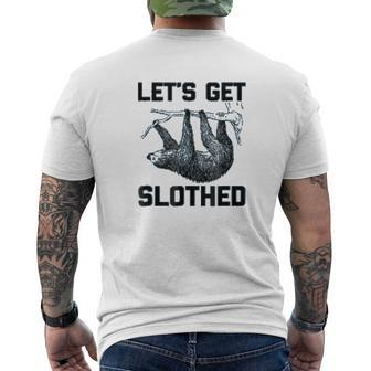 Let's Get Slothed Sloth Mens Back Print T-shirt - Thegiftio UK