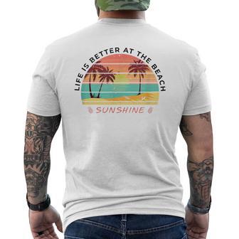 Life Is Better At The Beach Lifestyle Vacation Workout Men's T-shirt Back Print - Monsterry UK