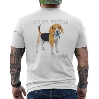 Life Is Better With A Beagle Beagle Dog Lover Pet Owner Men's T-shirt Back Print - Monsterry