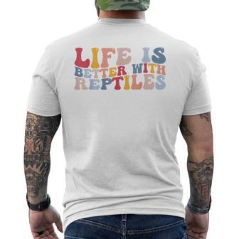 Life Is Better With Reptiles Reptile Lovers Leopard Gecko Men's T-shirt Back Print - Seseable