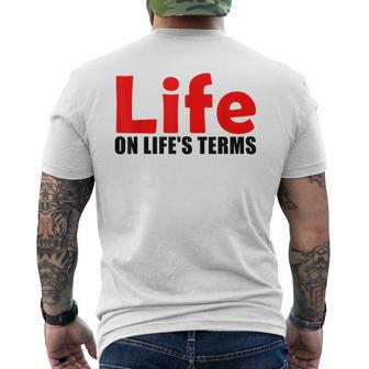 Life On Life's Terms Celebrate Recovery T Rehab Na Aa Men's T-shirt Back Print - Monsterry