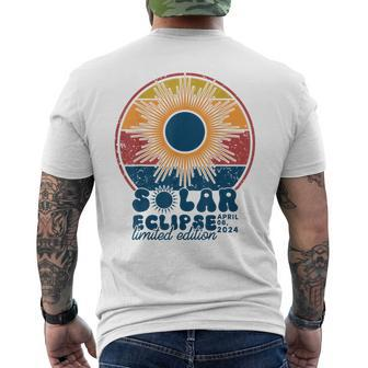 Limited Edition Total Solar Eclipse 2024 April 8 2024 Retro Men's T-shirt Back Print | Mazezy