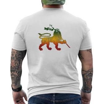 Lion Of Judah Rastafari Rasta Reggae Jamaica Mens Back Print T-shirt - Thegiftio UK