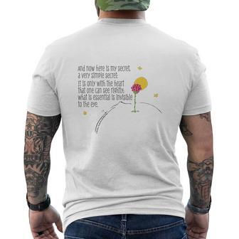 The Little Prince Quote Heart Sees Rightly Mens Back Print T-shirt - Thegiftio UK