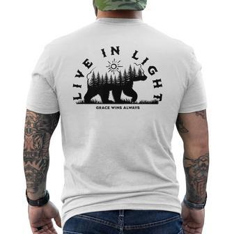 Live In Light Grace Wins Always Nature Inspired Men's T-shirt Back Print - Monsterry UK