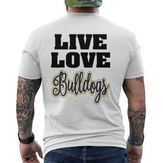 Live Love Bulldogs Pet Lover Mens Back Print T-shirt | Mazezy