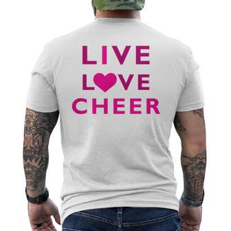 Live Love Cheer Cute Cheerleader Men's T-shirt Back Print - Monsterry AU