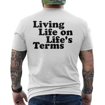 Living Life On Life's Terms Alcoholics Aa Anonymous 12 Step Men's T-shirt Back Print - Monsterry
