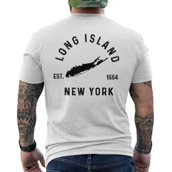 Long Island Ny Souvenir Native Long Islander Map Nyc Men's T-shirt Back Print - Monsterry CA
