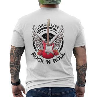Long Live Rock And Roll Rock&Roll Vintage Electric Guitars Men's T-shirt Back Print - Monsterry