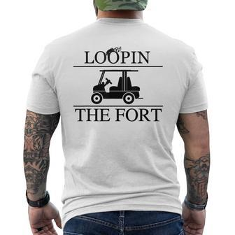 Loopin The Fort Camping Wilderness Golf Cart Looping Men's T-shirt Back Print - Monsterry