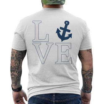 Love Anchor Simple Nautical With Anchor Love Men's T-shirt Back Print - Thegiftio UK