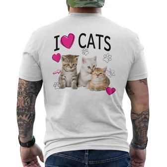 I Love Cats Cat Lover I Love Kittens Men's T-shirt Back Print - Thegiftio UK