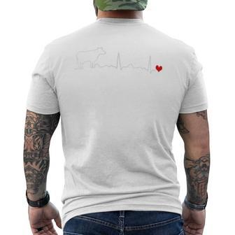 I Love My Cow Valve Ekg Heartbeat Heart Patient Men's T-shirt Back Print - Monsterry AU