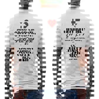 I Love Cowboy Boots Pick Up Trucks And Country Music Men's T-shirt Back Print - Monsterry