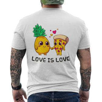 Love Is Love Cute Pride Pineapple Pizza Men's T-shirt Back Print - Monsterry DE