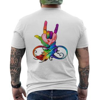 I Love You Hand Heart Sign Language Mens Back Print T-shirt - Thegiftio UK