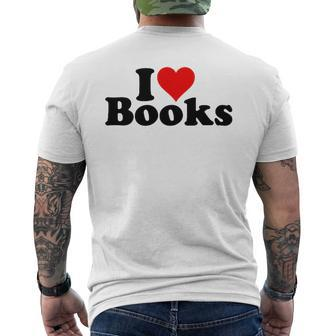 I Love Heart Books Reading Men's T-shirt Back Print - Thegiftio UK