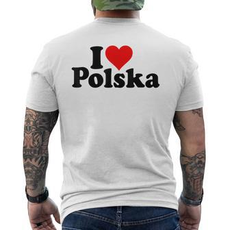 I Love Heart Polska Poland T-Shirt mit Rückendruck - Seseable