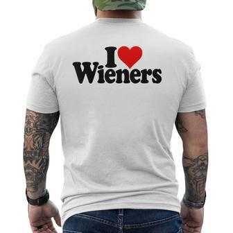 I Love Heart Wieners Sausage Frankfurter Hot Dog Men's T-shirt Back Print - Monsterry