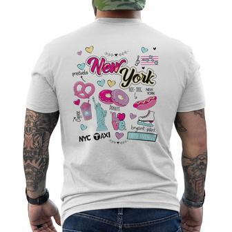 I Love New York New York City Illustration Graphic s Men's T-shirt Back Print - Seseable