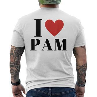 I Love Pam Heart Family Lover Custom Name Pam Idea Pam Men's T-shirt Back Print - Seseable