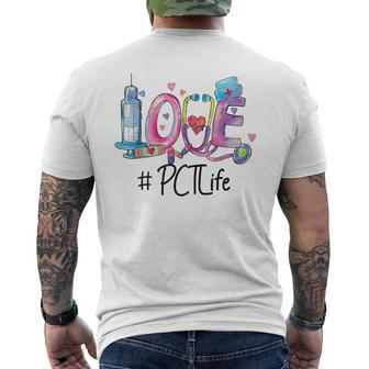 Love Patient Care Technician Pct Nurse Men's T-shirt Back Print - Monsterry AU