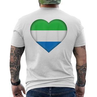 I Love Sierra Leone Sierra Leonean Flag Heart Outfit Men's T-shirt Back Print - Monsterry AU