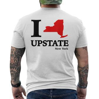 I Love Upstate Ny New York Heart Map Men's T-shirt Back Print - Monsterry AU