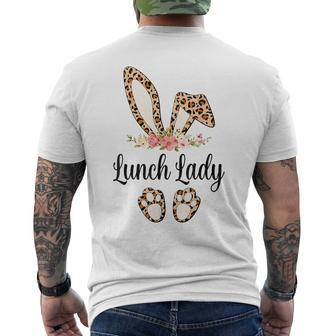 Lunch Lady Leopard Bunny Ears Easter Day Cafeteria Worker Men's T-shirt Back Print - Thegiftio UK