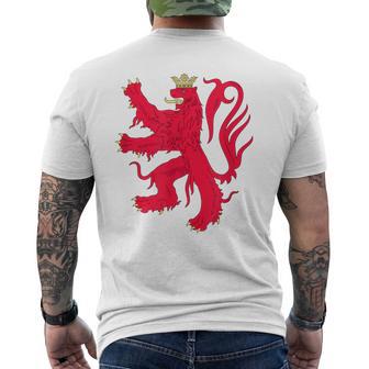 Luxembourg National Crest Letzebuerg Lion Rampant Men's T-shirt Back Print - Monsterry UK