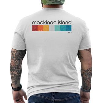 Mackinac Island Mi Vintage Retro Men's T-shirt Back Print - Monsterry