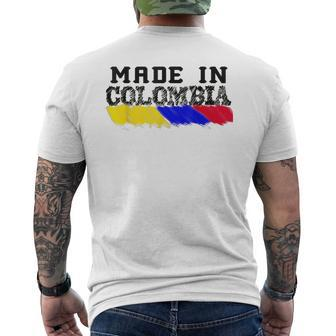 Made In Colombia Colors Colombian Flag Patriotic Men's T-shirt Back Print - Monsterry AU