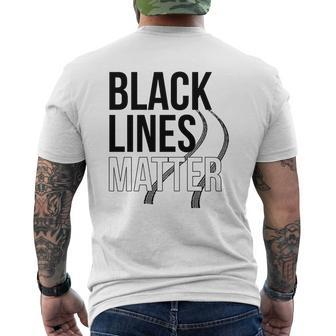 Making Black Lines Matter Car Guy V2 Mens Back Print T-shirt - Thegiftio UK