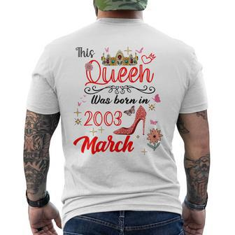 March 2003 Birthday This Queen Was Born In March 2003 Men's T-shirt Back Print | Mazezy CA