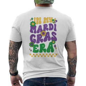 In My Mardi Gras Era Heart Fleur-De-Lis Symbol Festival Men's T-shirt Back Print | Mazezy