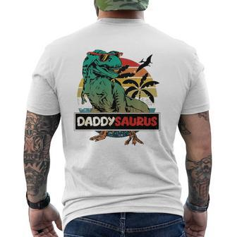 Matching Family Daddysaurusrex Father's Day Dad Mens Back Print T-shirt | Mazezy
