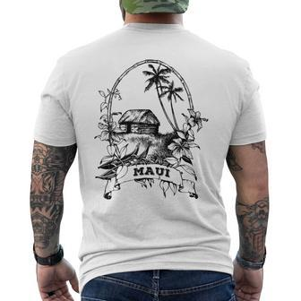 Maui Hawaii Vintage Retro Throwback Classic Vacation Men's T-shirt Back Print - Monsterry
