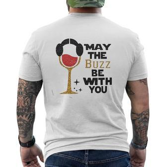 May The Buzz Be With You Food And Wine Mens Back Print T-shirt - Thegiftio UK