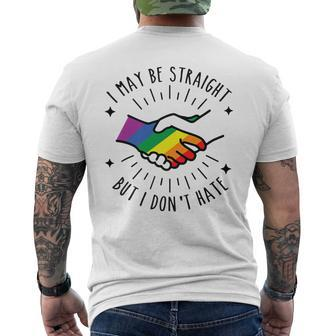 I May Be Straight But I Don't Hate Lgbtqia Ally Pride Men's T-shirt Back Print - Monsterry CA