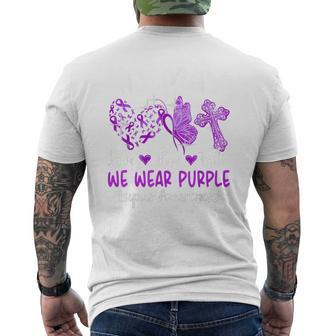 In May We Wear Purple Lupus Awareness Month Ribbon Men's T-shirt Back Print - Monsterry UK