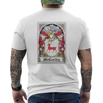 Mccarthy Coat Of Arms Irish Family Crests Mens Back Print T-shirt - Thegiftio UK