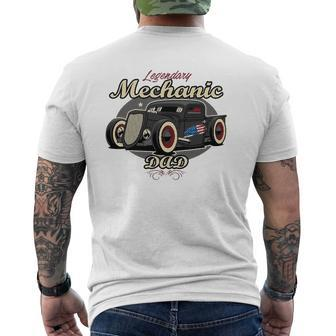 Mechanic Legendary Mechanic Dad Mens Back Print T-shirt | Mazezy