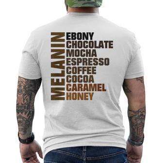 Melanin Shades Of Brown Ebony Caramel Mocha Men's T-shirt Back Print - Monsterry